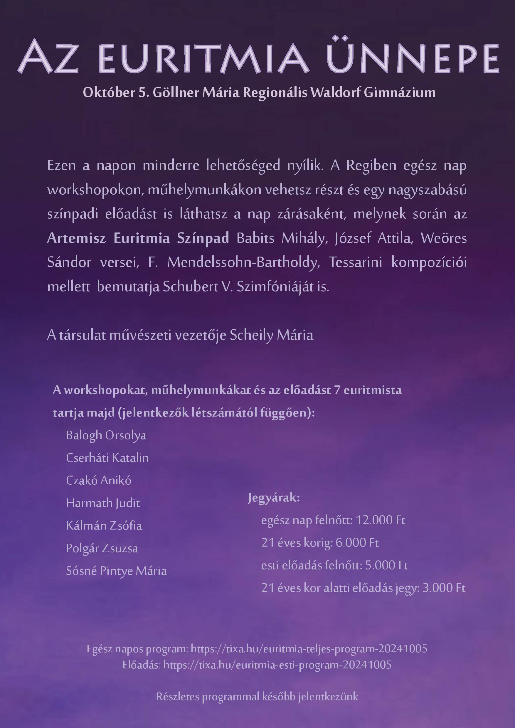 Az Euritmia Ünnepe plakát